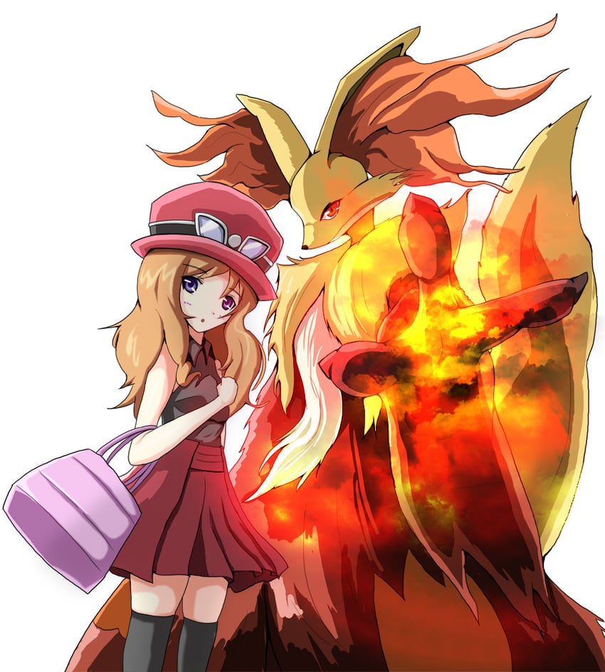 serena and delphox (pokemon and 1 more) drawn by anpanmanmk3