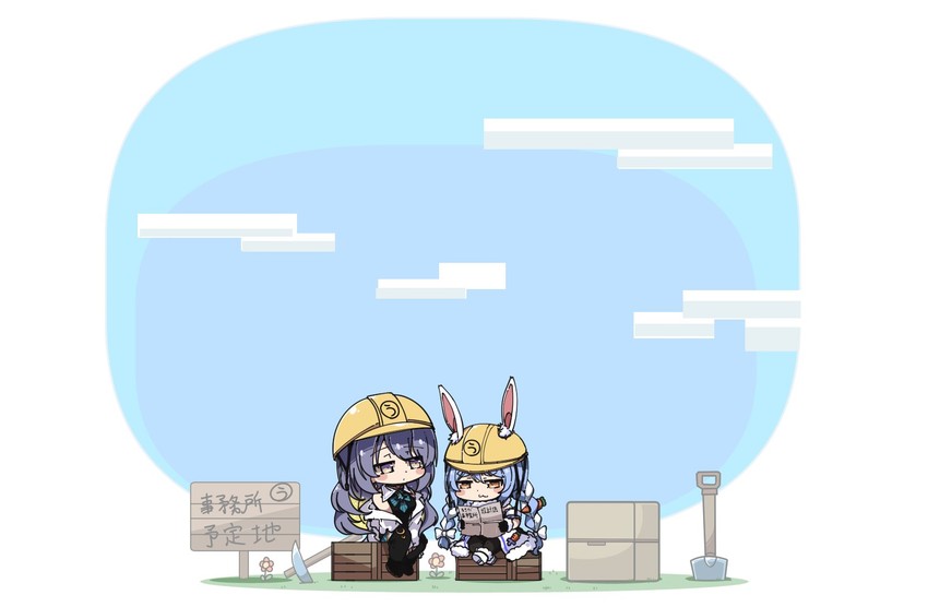 usada pekora and moona hoshinova (hololive and 2 more) drawn by amatukiamaru