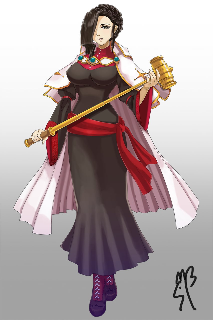 verity gavelle (ace attorney and 2 more) drawn by songban-j