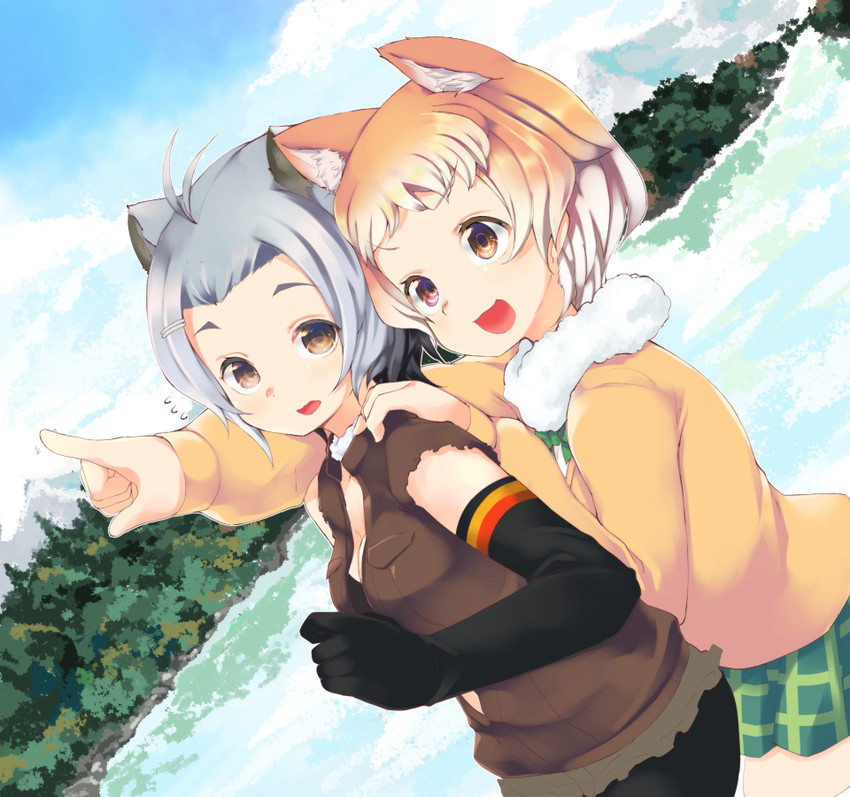 american beaver and black-tailed prairie dog (kemono friends) drawn by azuki_akizuki