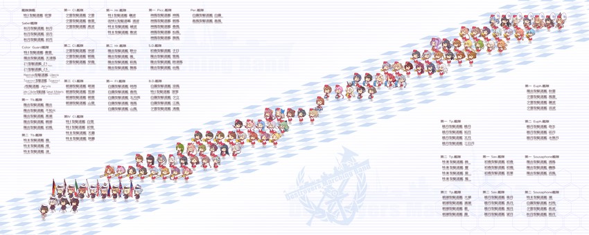 shimakaze, hibiki, shigure, inazuma, yuudachi, and 94 more (kantai collection) drawn by nakaaki_masashi