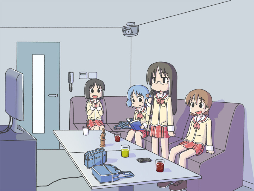 shinonome nano, naganohara mio, aioi yuuko, and minakami mai (nichijou) drawn by tomboo