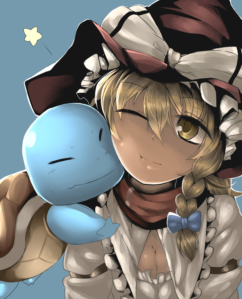 kirisame marisa, squirtle, and mars (touhou and 2 more) drawn by iiiiiiiiiiiiiii