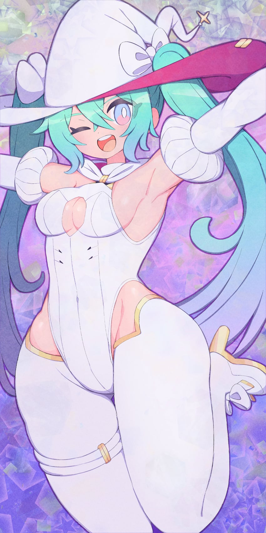 hatsune miku and racing miku (vocaloid and 1 more) drawn by nishitin