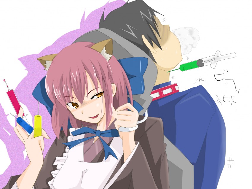 kohaku, tohno shiki, and magical amber (tsukihime and 1 more) drawn by toko5121