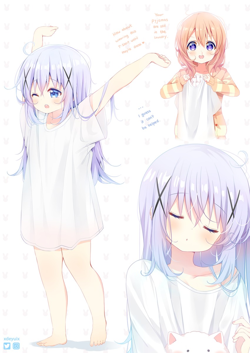 kafuu chino and hoto cocoa (gochuumon wa usagi desu ka?) drawn by deyui