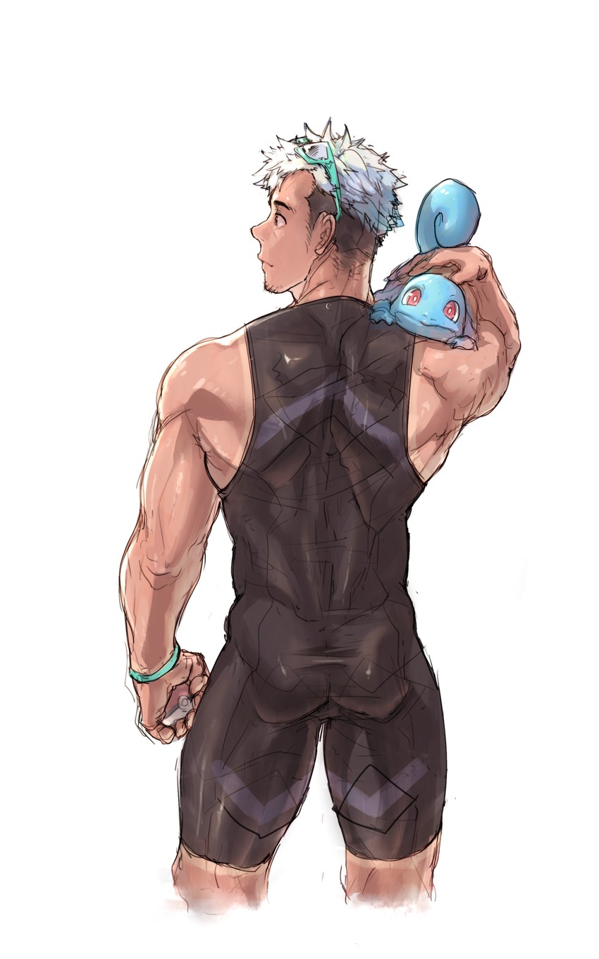 squirtle and professor willow (pokemon and 1 more) drawn by p!k@ru