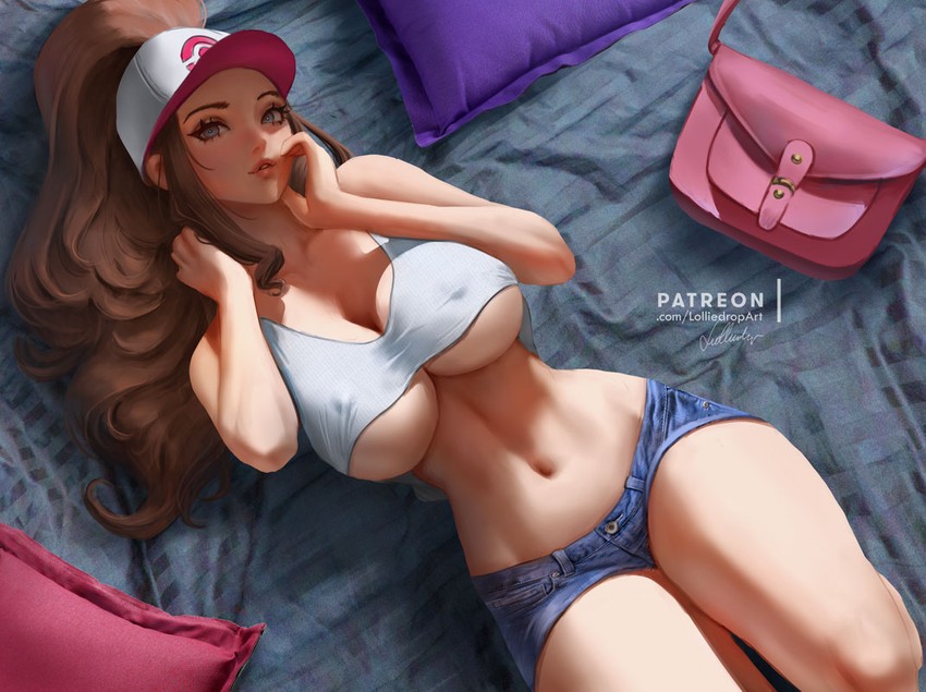 hilda (pokemon and 1 more) drawn by lolliedrop