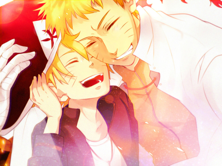 uzumaki naruto and uzumaki boruto (naruto) drawn by kona66