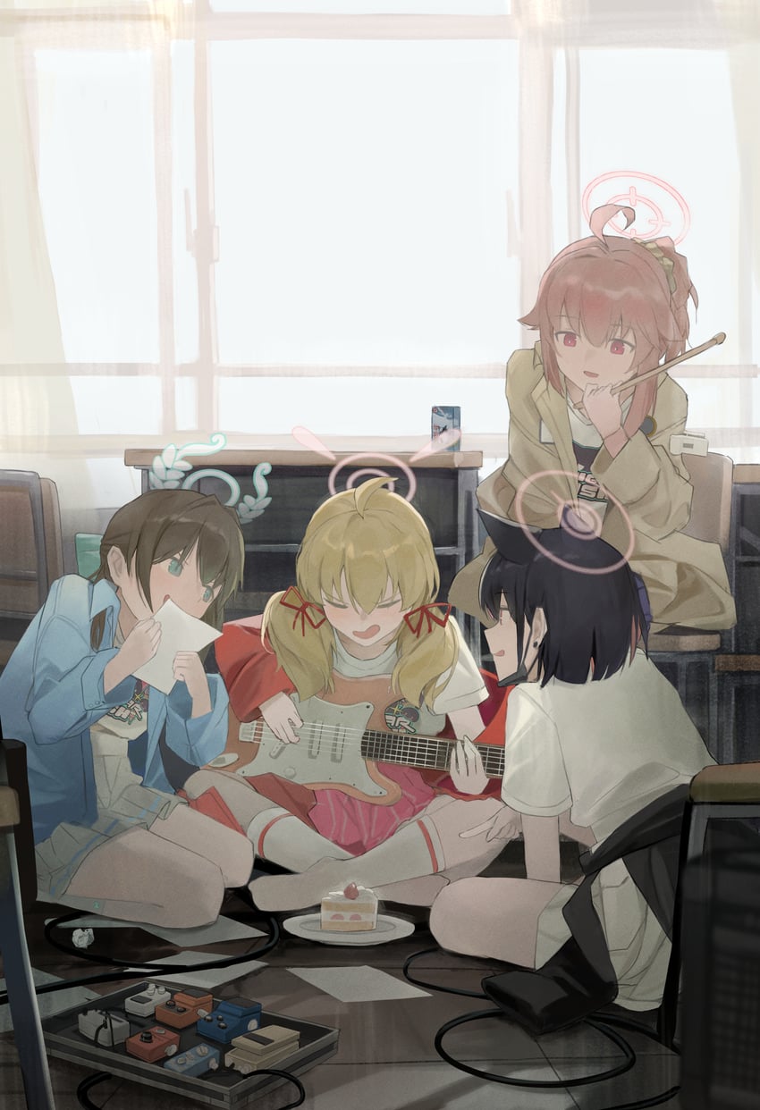 kazusa, natsu, airi, and yoshimi (blue archive) drawn by yunkkker