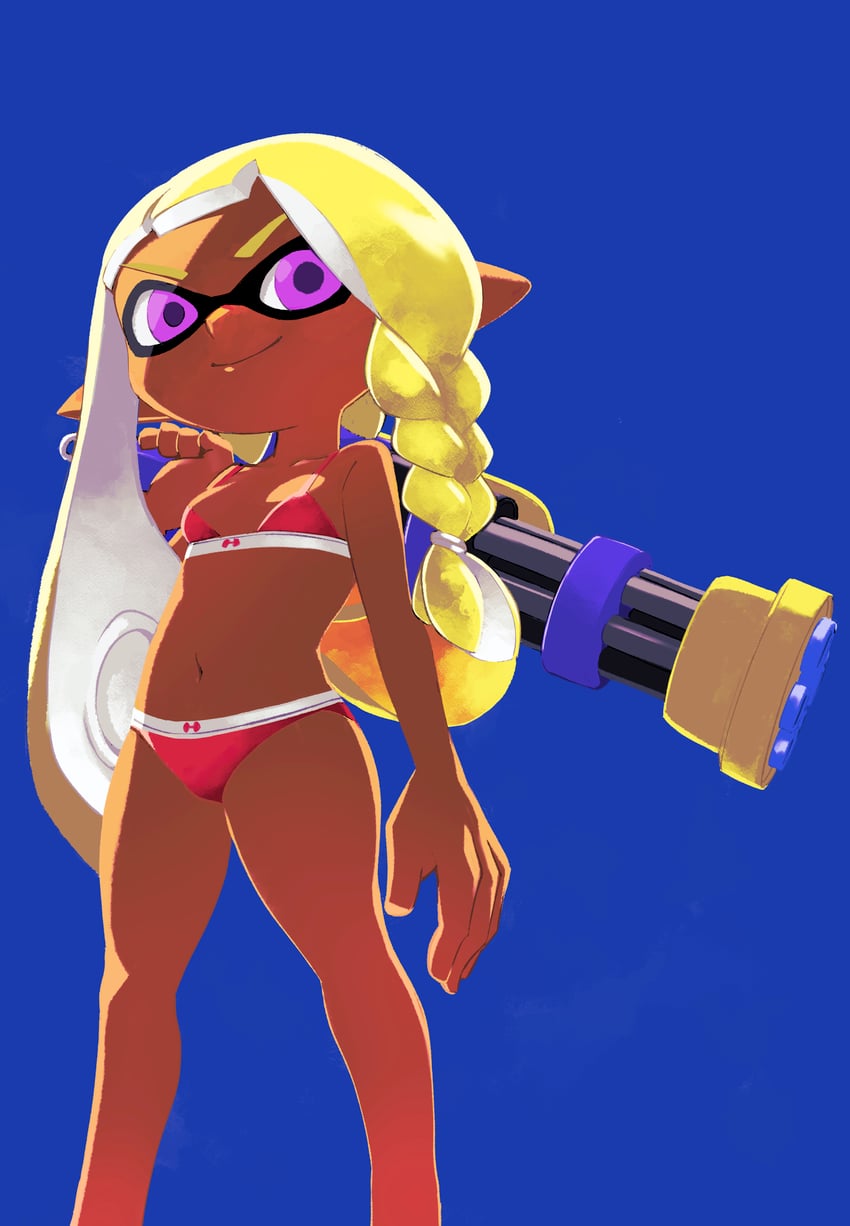inkling player character and inkling girl (splatoon and 1 more) drawn by muramasa_mikado