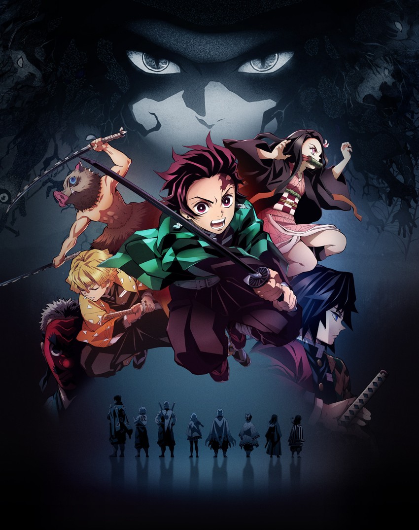 kamado nezuko, kochou shinobu, kanroji mitsuri, kamado tanjirou, rengoku kyoujurou, and 12 more (kimetsu no yaiba) drawn by matsushima_akira