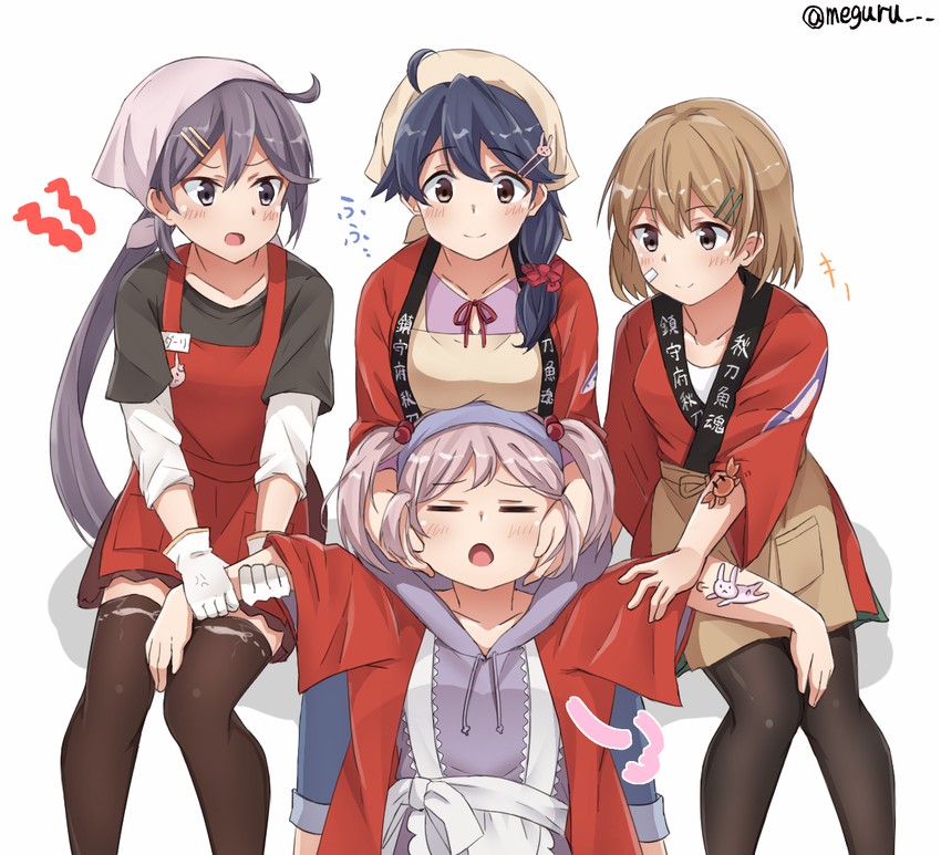 oboro, sazanami, ushio, and akebono (kantai collection) drawn by meguru_(megurunn)