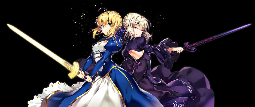 artoria pendragon, saber, and saber alter (fate and 2 more) drawn by riichu