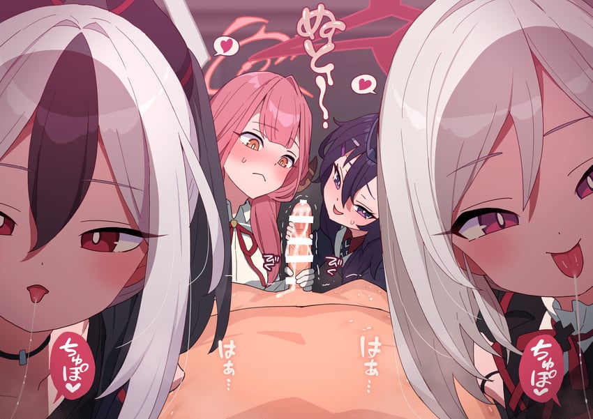 kayoko, aru, mutsuki, and haruka (blue archive) drawn by robo_mikan