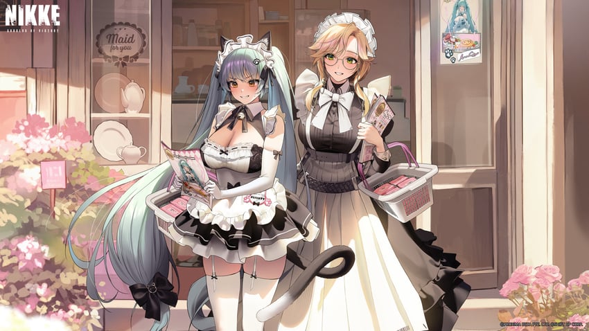 privaty and ade (goddess of victory: nikke) drawn by yoya_yogurt