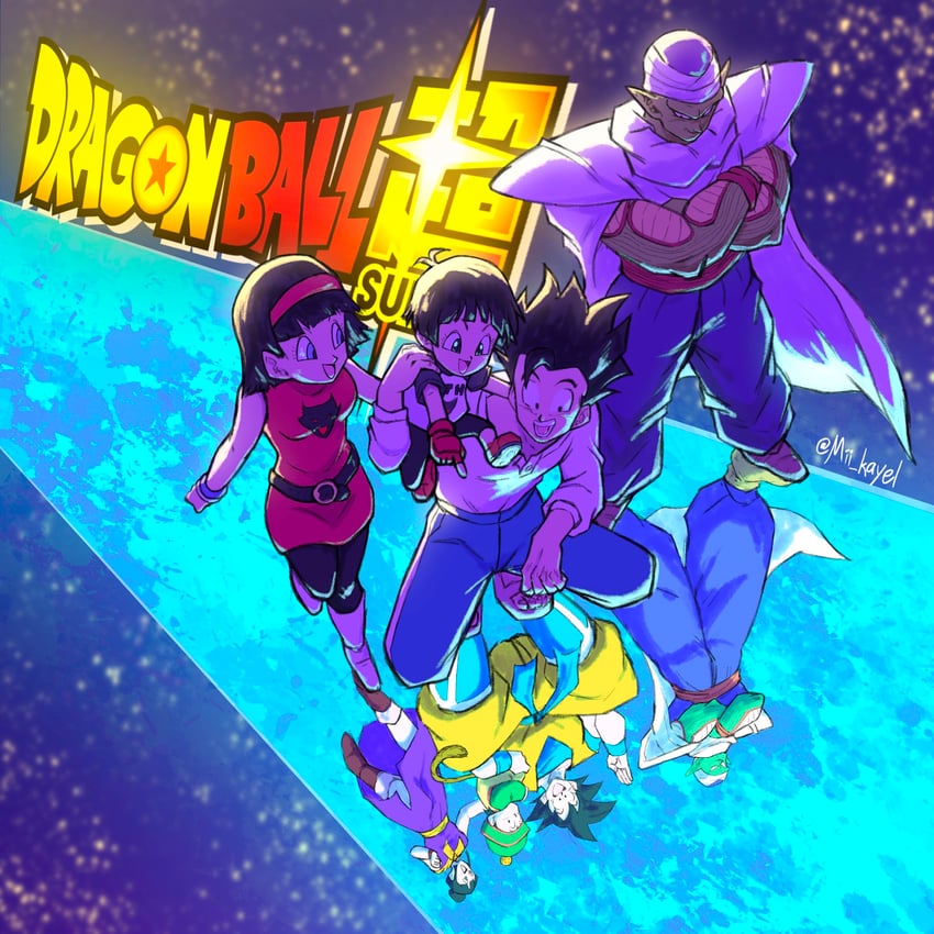 son goku, son gohan, chi-chi, pan, piccolo, and 1 more (dragon ball and 3 more) drawn by mii_kayel