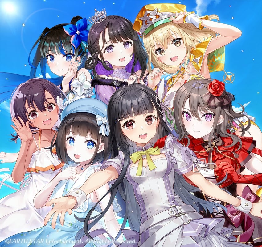 sakuragi maika, hikari mizutsuki, hagiwara himawari, hiren, mashiro kiyomi, and 2 more (utahime dream) drawn by fujima_takuya