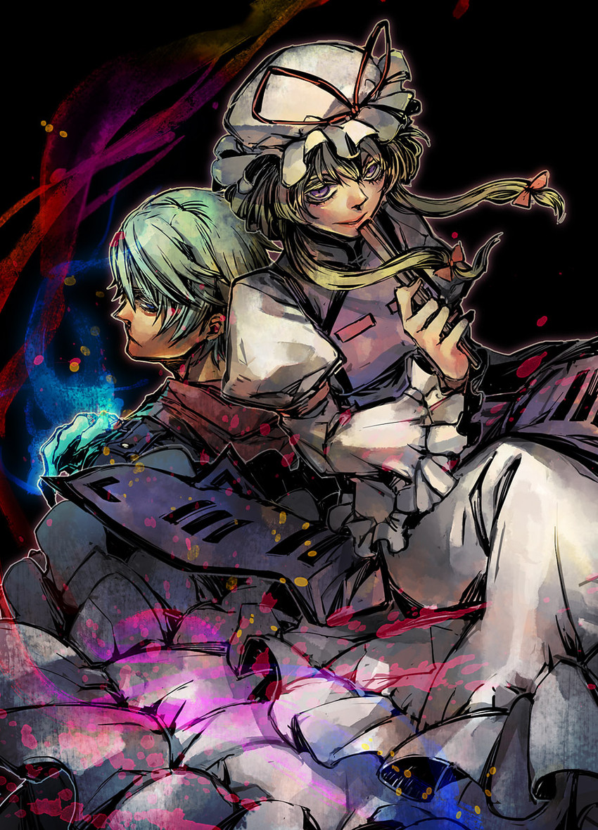 yakumo yukari and nero (touhou and 2 more) drawn by akagishi_k