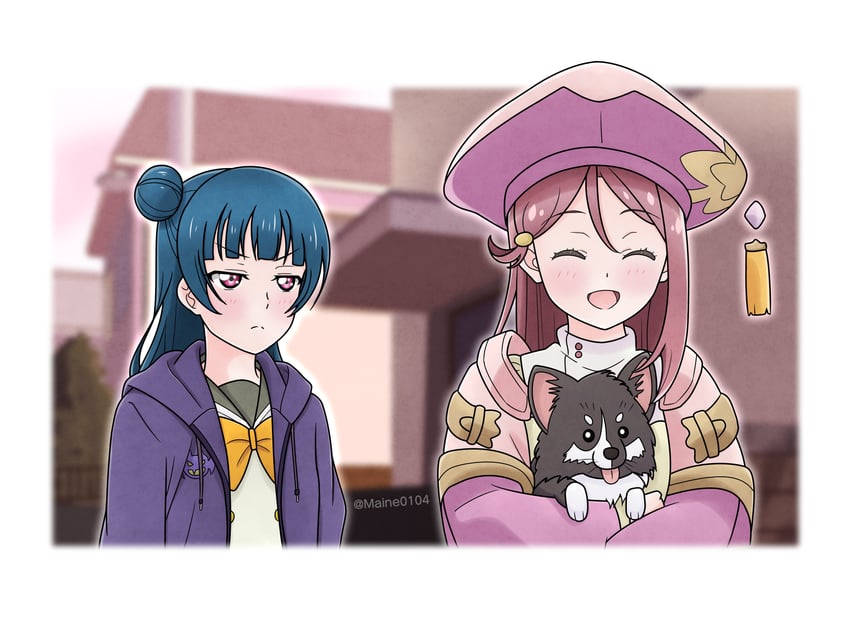 tsushima yoshiko, sakurauchi riko, riko, and anko (love live! and 2 more) drawn by maine0104