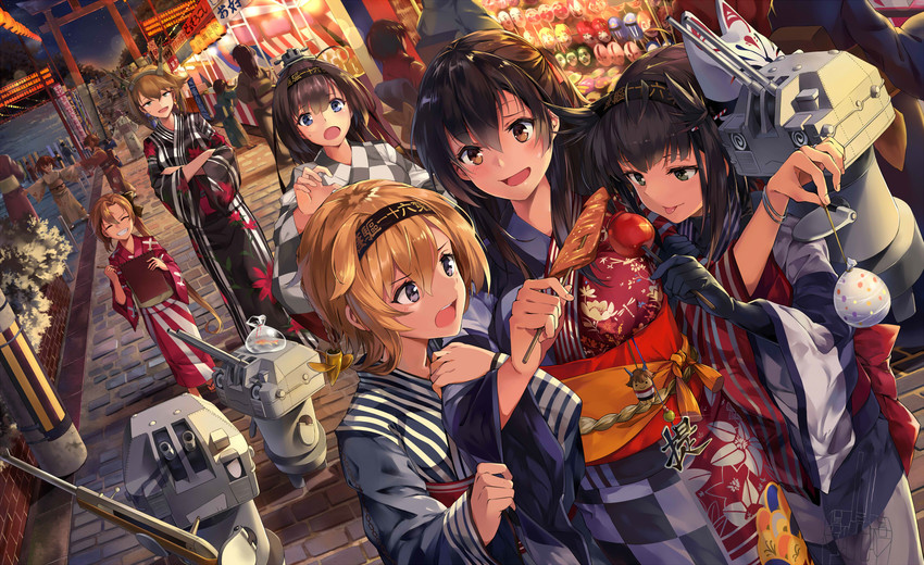 inazuma, ikazuchi, mutsu, female admiral, akigumo, and 4 more (kantai collection) drawn by neko_(yanshoujie)