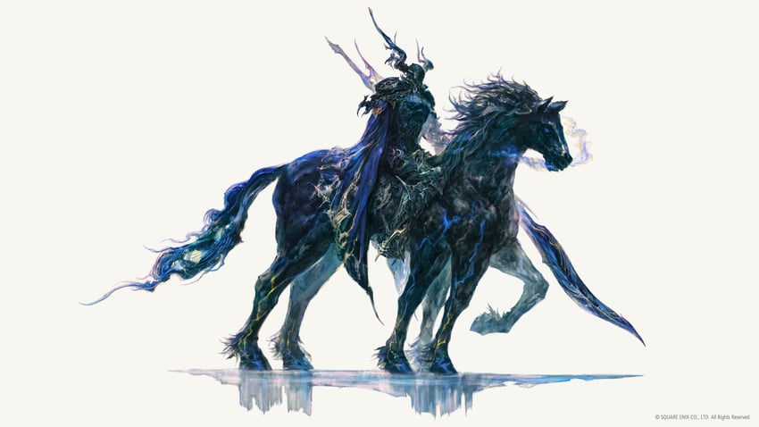 odin and sleipnir (final fantasy and 1 more) drawn by takahashi_kazuya