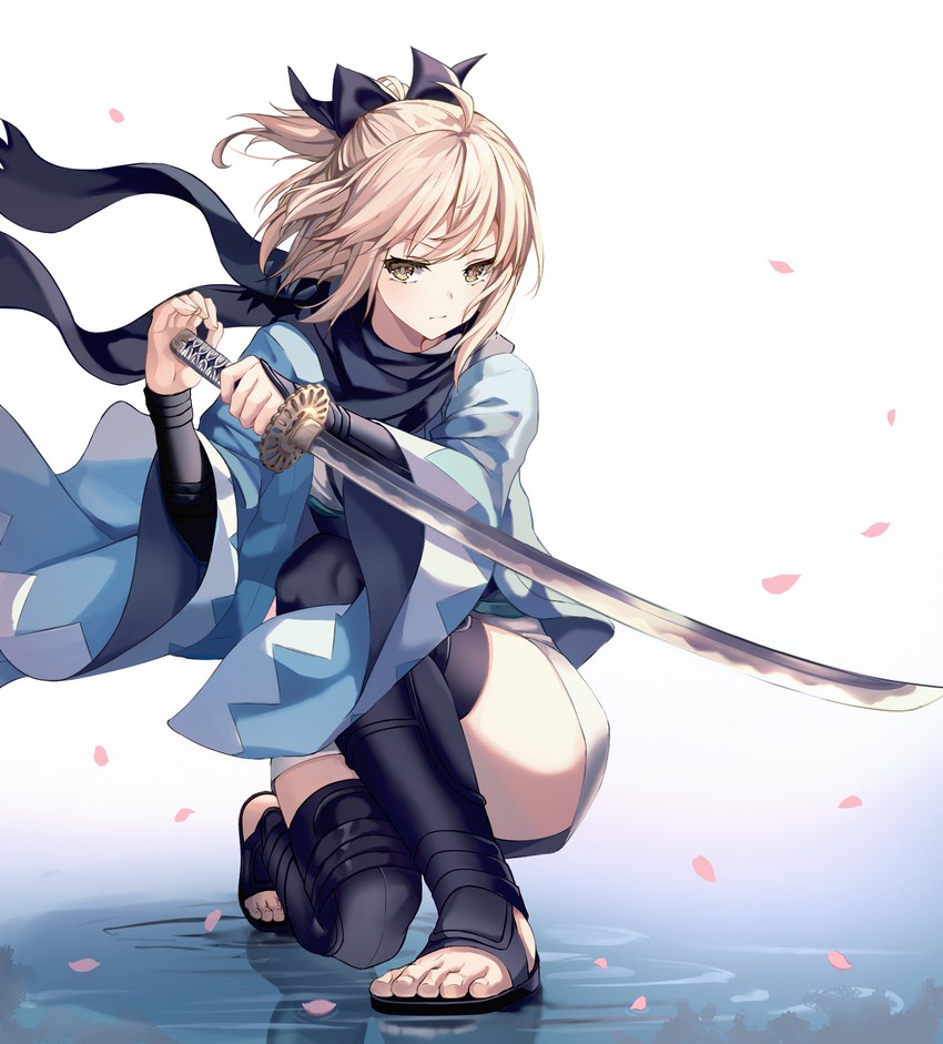 okita souji (fate and 1 more) drawn by ha_en