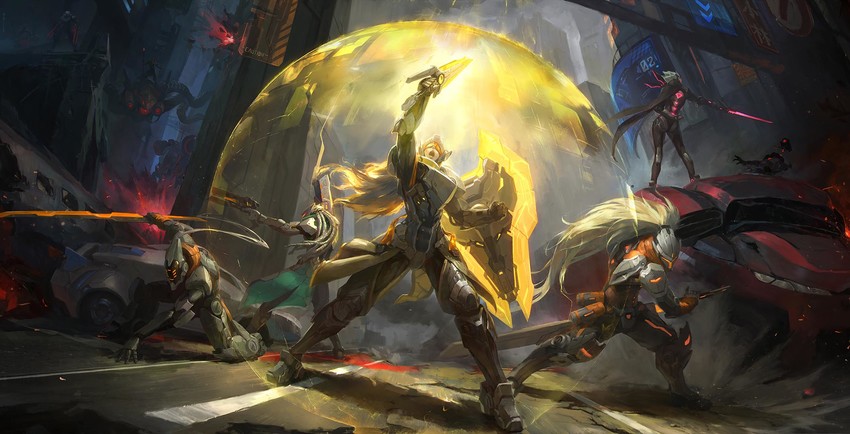 leona, viktor, fiora, yasuo, zed, and 13 more (league of legends) drawn by linger_ftc