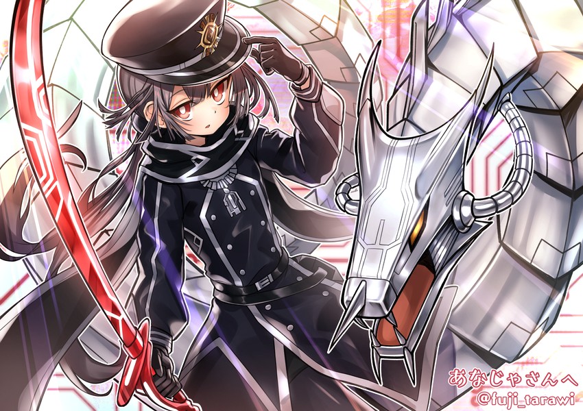 sky striker ace - roze and cyber dragon (yu-gi-oh!) drawn by fuji_tarawi