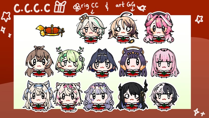 mori calliope, ninomae ina'nis, ouro kronii, nanashi mumei, ceres fauna, and 8 more (hololive and 1 more) drawn by gigi_murin_(artist)