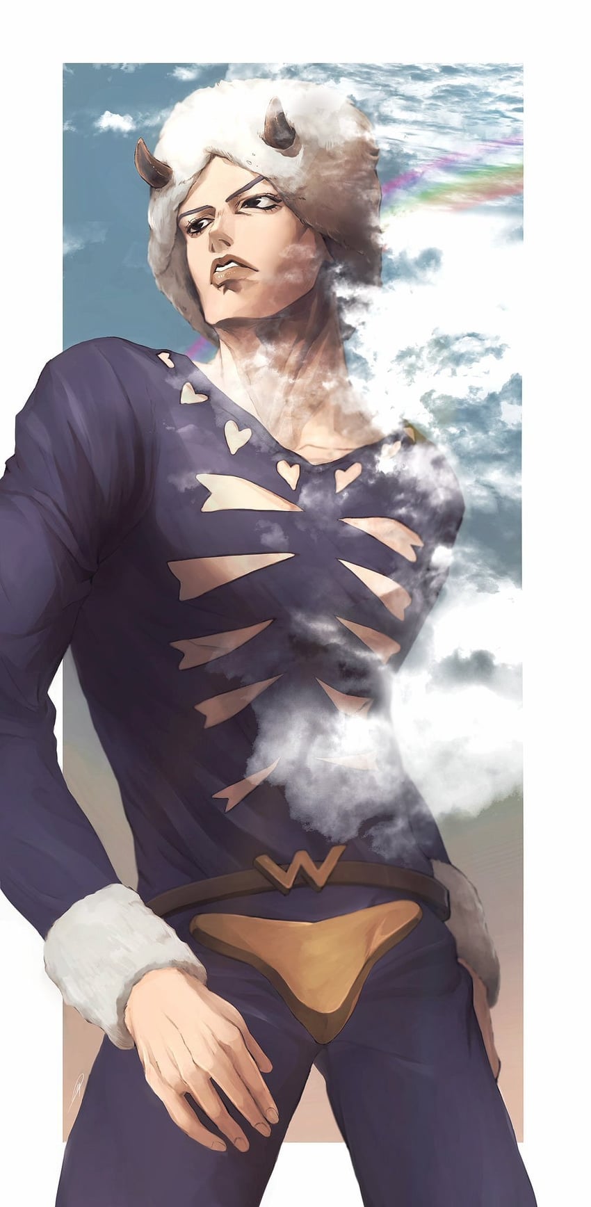 weather report (jojo no kimyou na bouken and 1 more) drawn by sano_(hospital_0434)