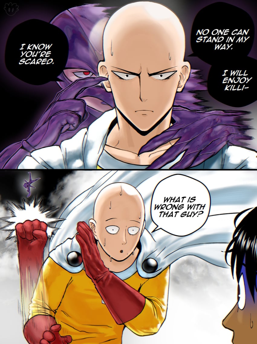 saitama, griffith, casca, and femto (one-punch man and 1 more) drawn by devovas
