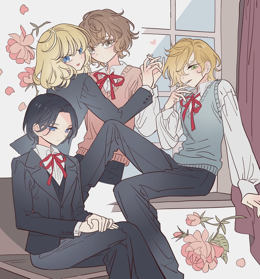 oskar reiser, thomas werner, julusmole bayhan, and erich fruhling (touma no shinzou) drawn by meremero