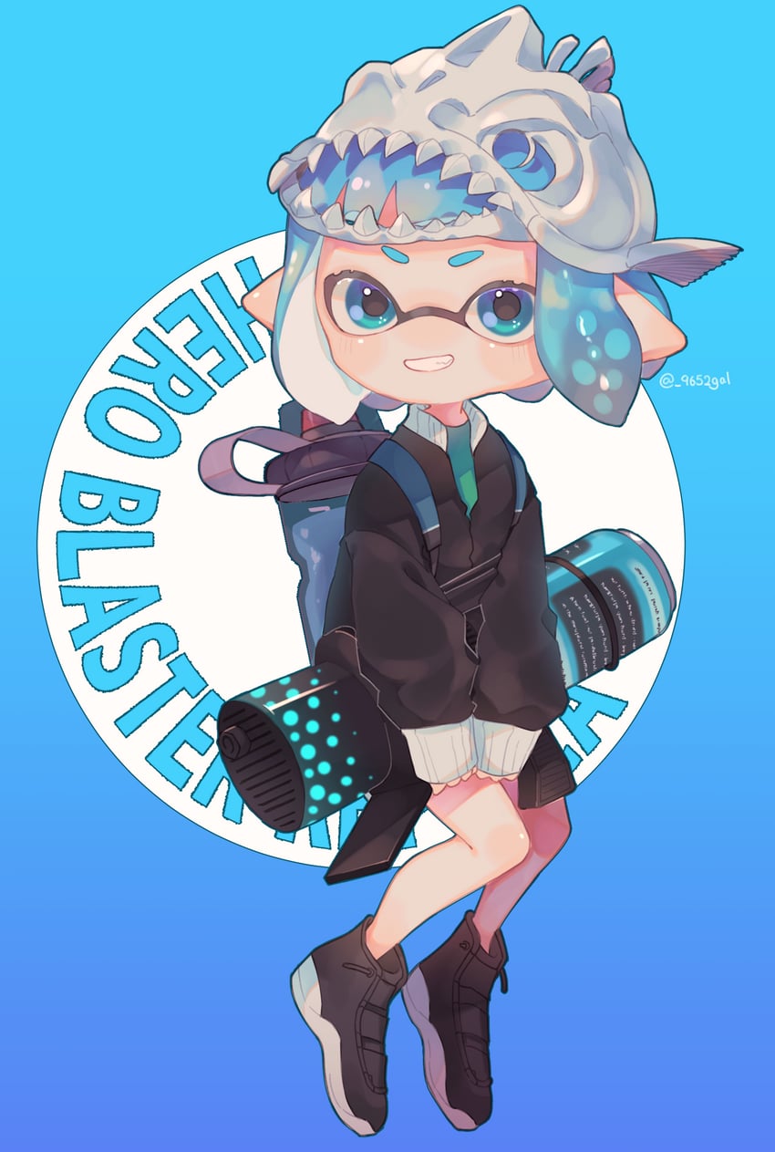 inkling player character and inkling girl (splatoon) drawn by sabata_saba
