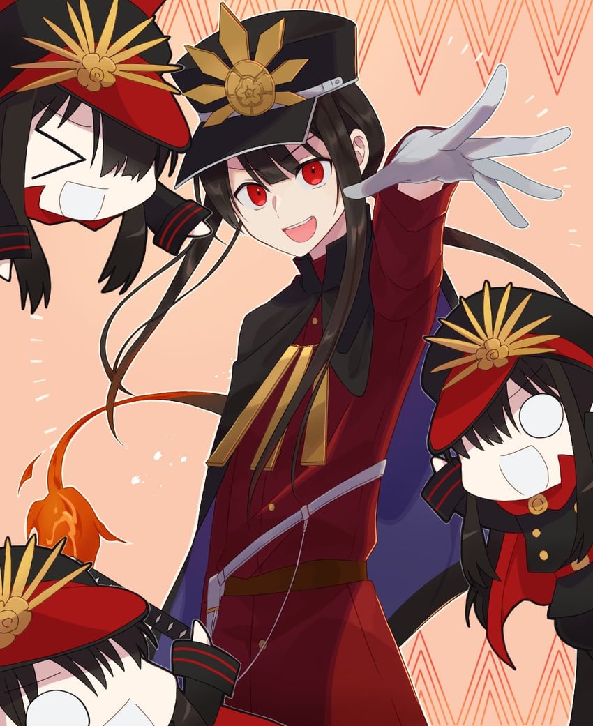 oda nobunaga, oda nobukatsu, and mini nobu (fate and 1 more) drawn by kokiya