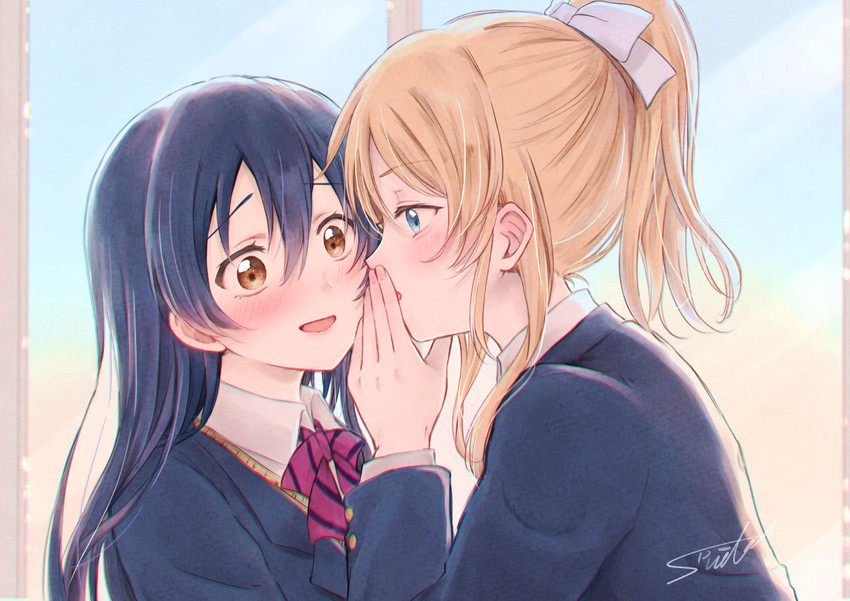 sonoda umi and ayase eli (love live! and 1 more) drawn by suito