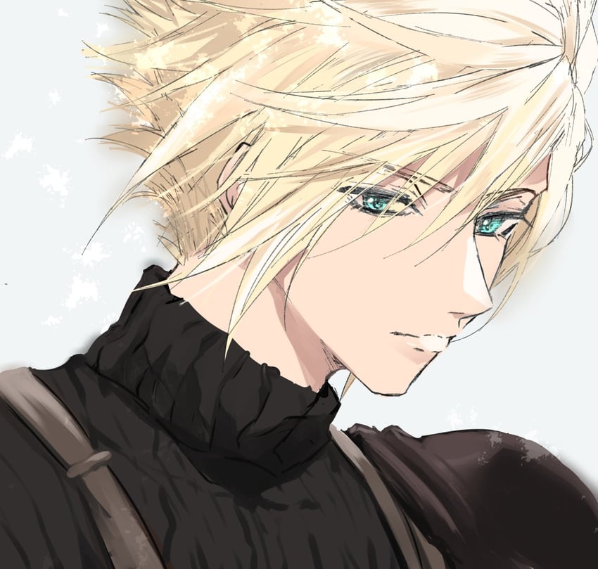 cloud strife (final fantasy and 2 more) drawn by ruka_ika