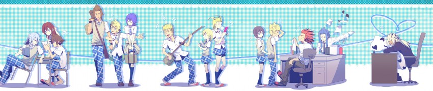 sora, roxas, kairi, riku, aqua, and 9 more (kingdom hearts and 3 more) drawn by jo_(artist)