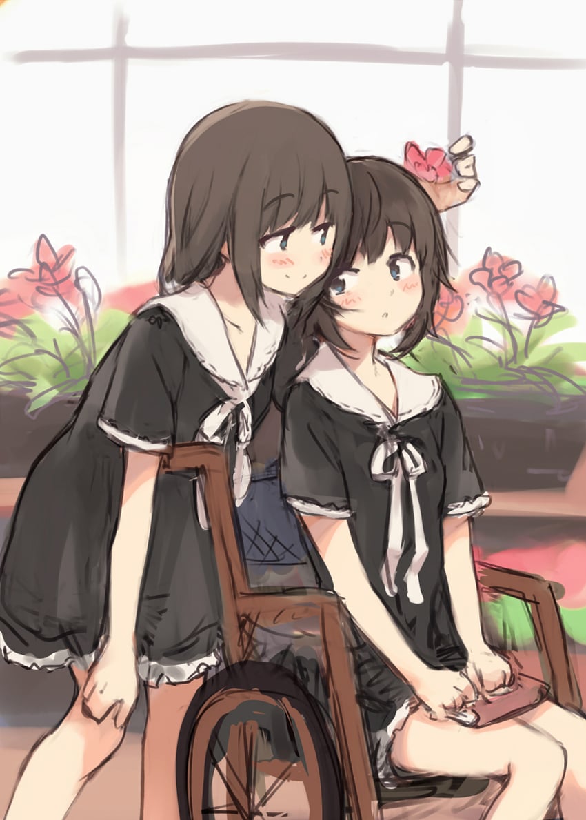 yaegaki erika and takasaki chidori (flowers) drawn by kyuri