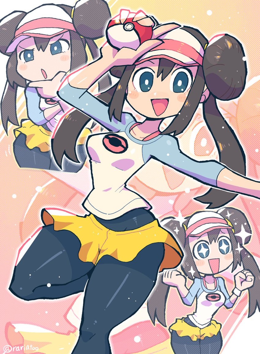 rosa (pokemon and 2 more) drawn by rariatto_(ganguri)