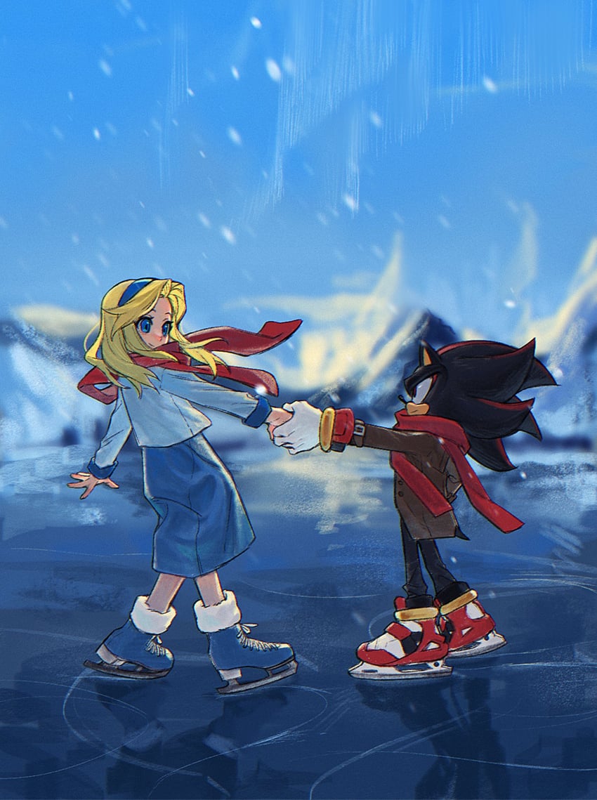 shadow the hedgehog and maria robotnik (sonic) drawn by nabe0915199212