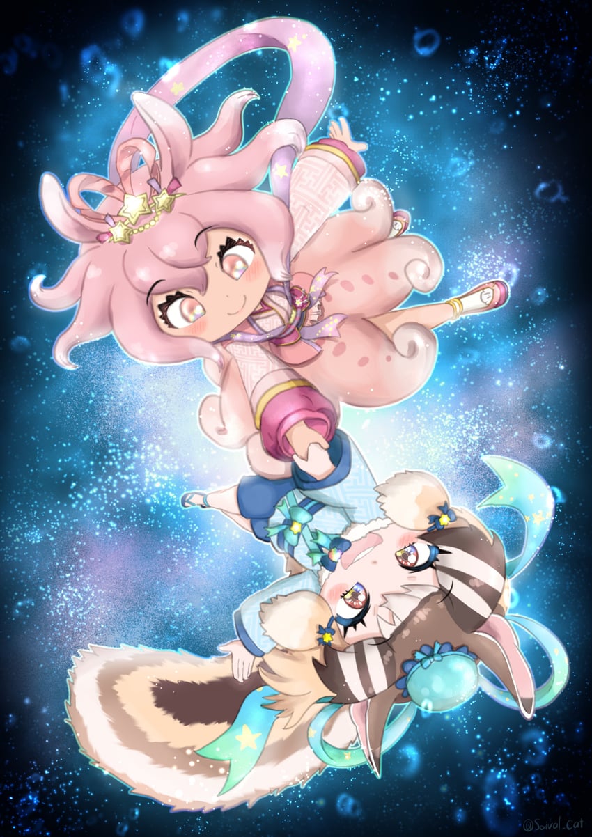 siberian chipmunk and japanese pancake devilfish (kemono friends and 2 more) drawn by saival_cat