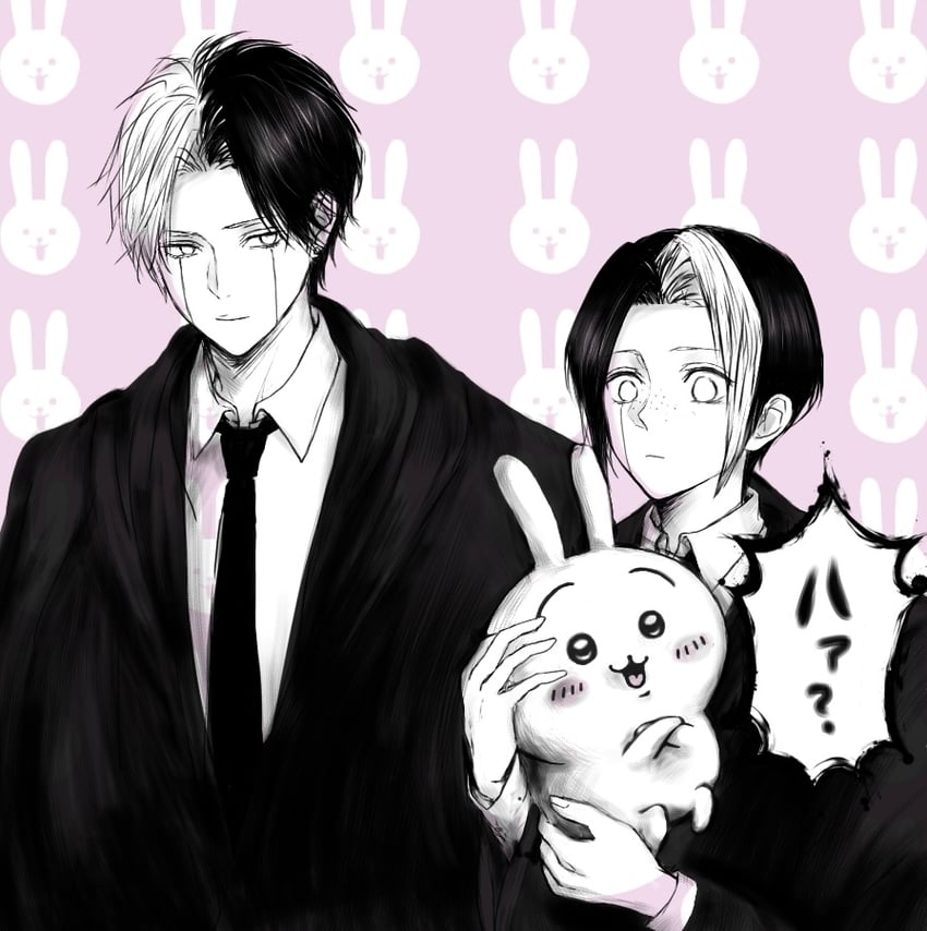 finn ames, usagi, and rayne ames (mashle and 1 more) drawn by kinoki_(pixiv104129066)