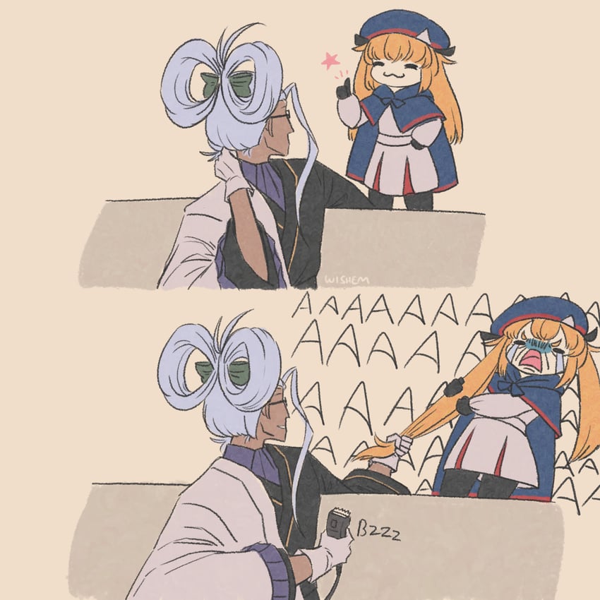 artoria pendragon, artoria caster, and chen gong (fate and 1 more) drawn by wishem
