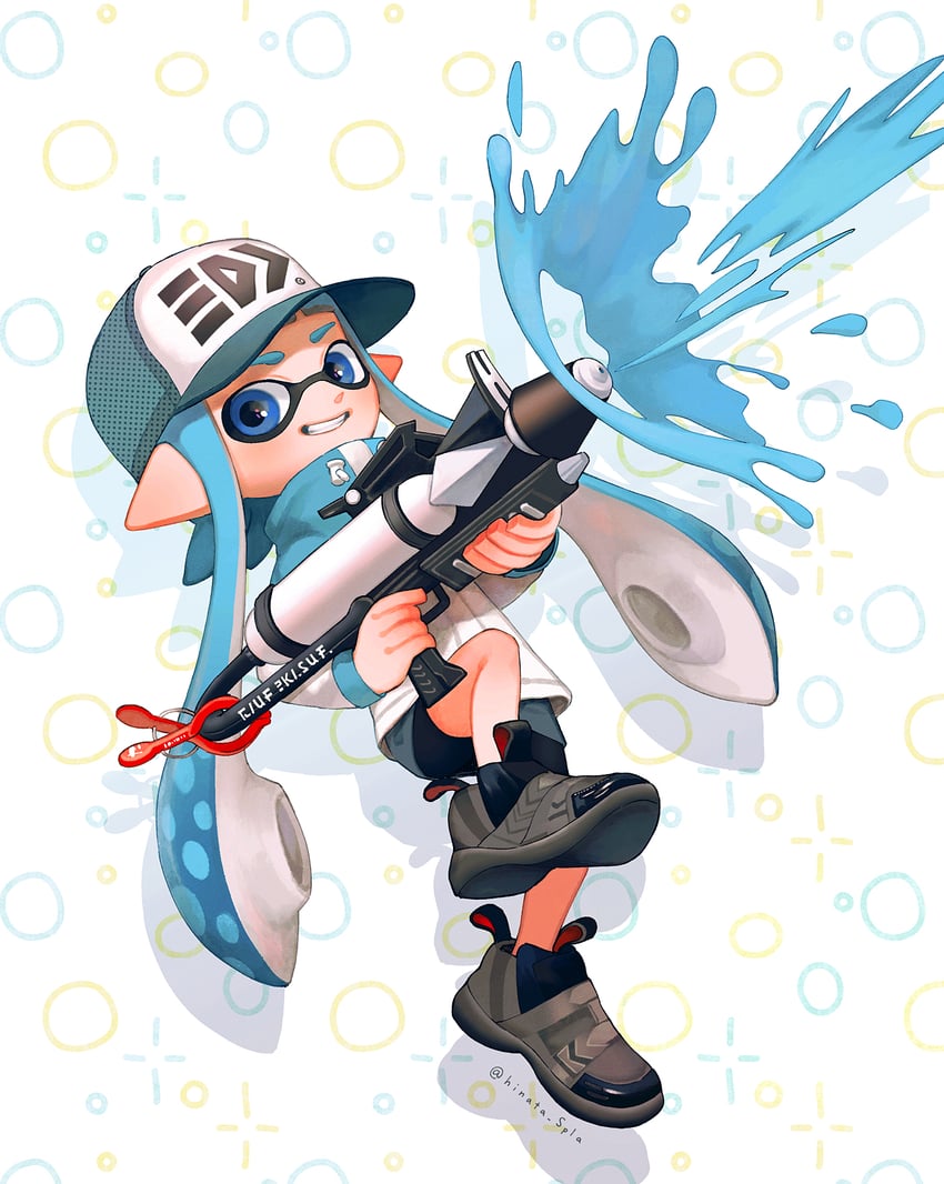 inkling player character and inkling girl (splatoon) drawn by hinata_(hinata_spla)