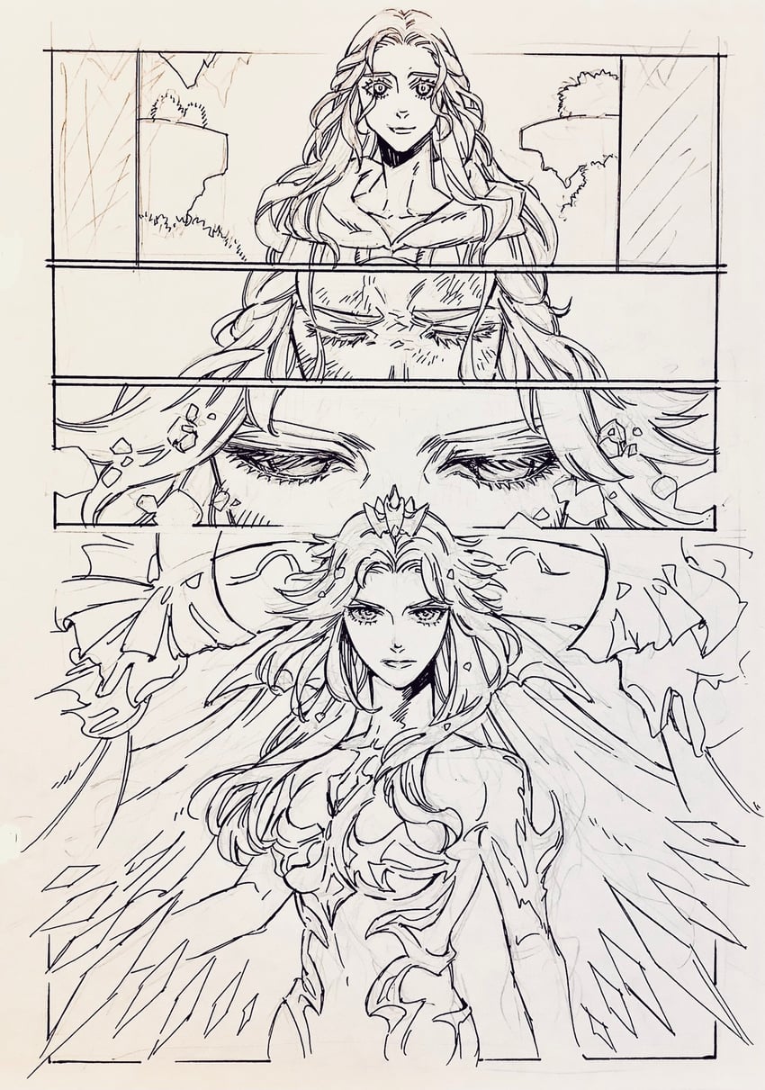 venat and hydaelyn (final fantasy and 1 more) drawn by ryukaoekaki