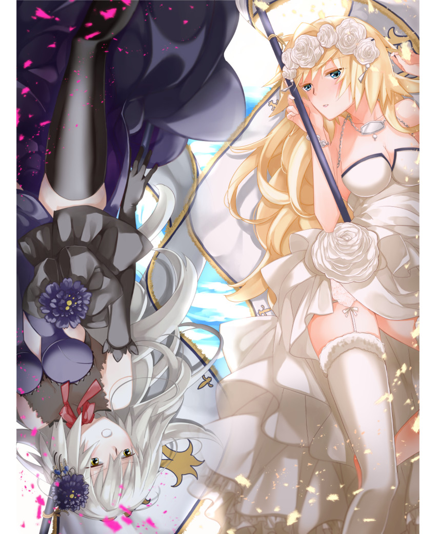 jeanne d'arc alter and jeanne d'arc (fate and 1 more) drawn by kou0000