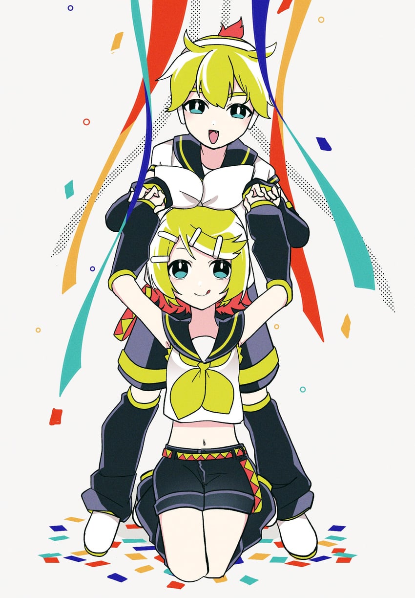 kagamine rin and kagamine len (vocaloid) drawn by machigami_yoh