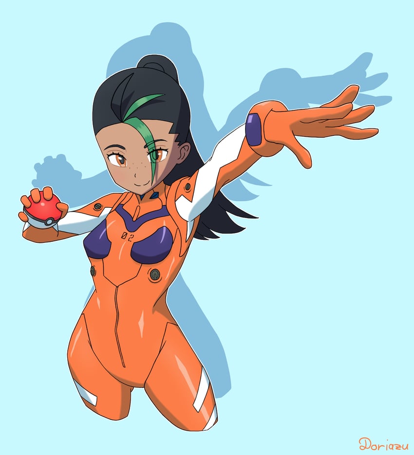 souryuu asuka langley and nemona (pokemon and 2 more) drawn by drawfag
