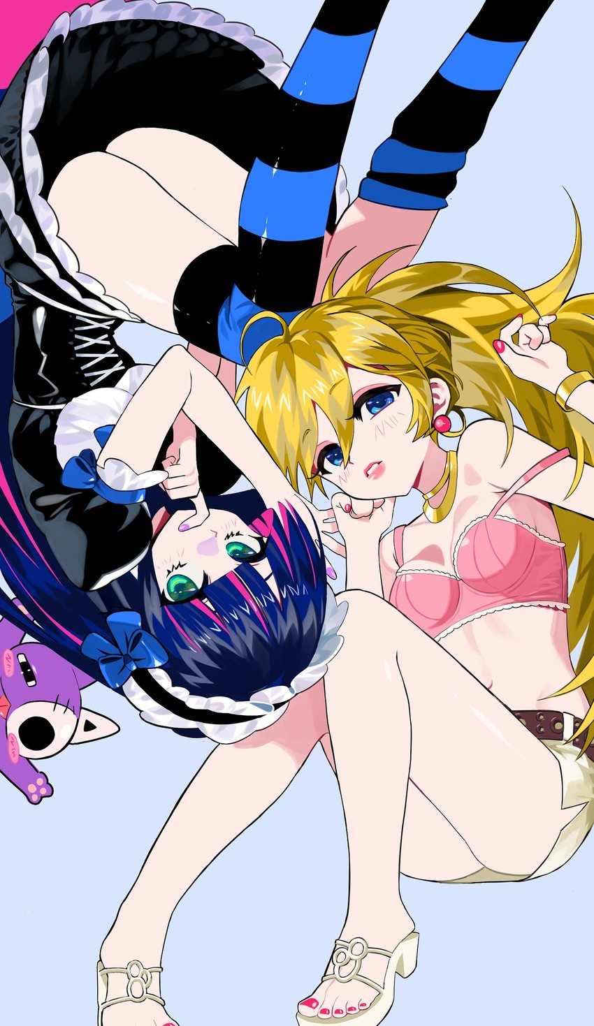 stocking, panty, and honekoneko (panty & stocking with garterbelt) drawn by 2pineapplepizza